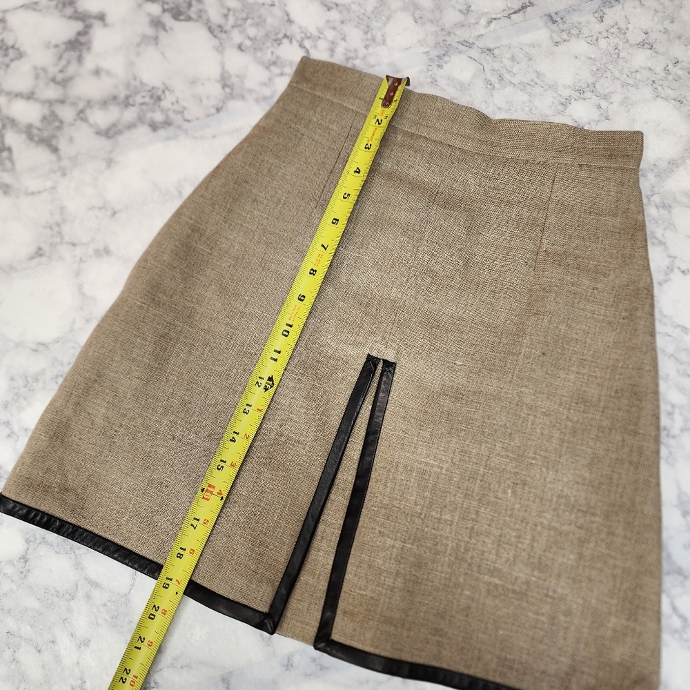 Celine Linen Leather Trim Skirt - Picture 10 of 14